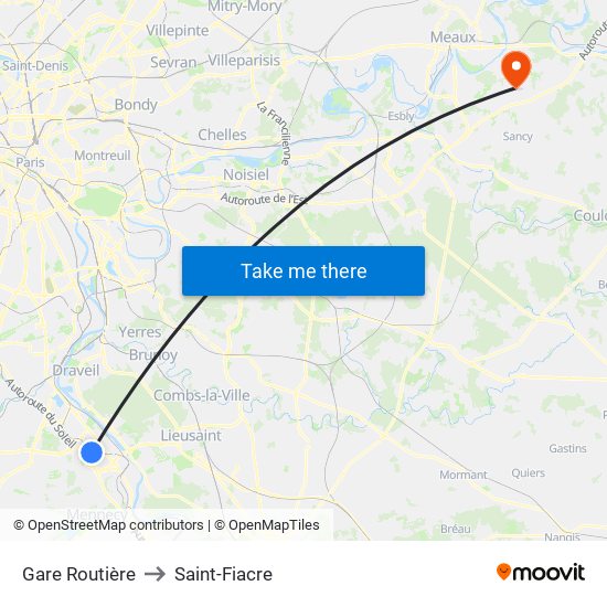 Gare Routière to Saint-Fiacre map