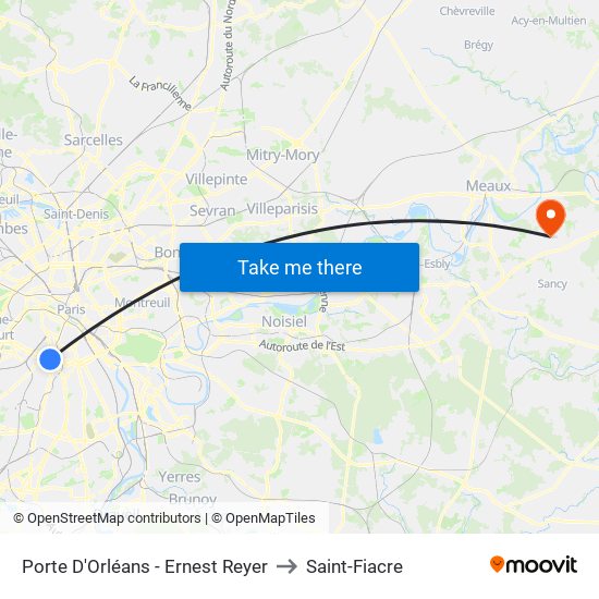 Porte D'Orléans - Ernest Reyer to Saint-Fiacre map