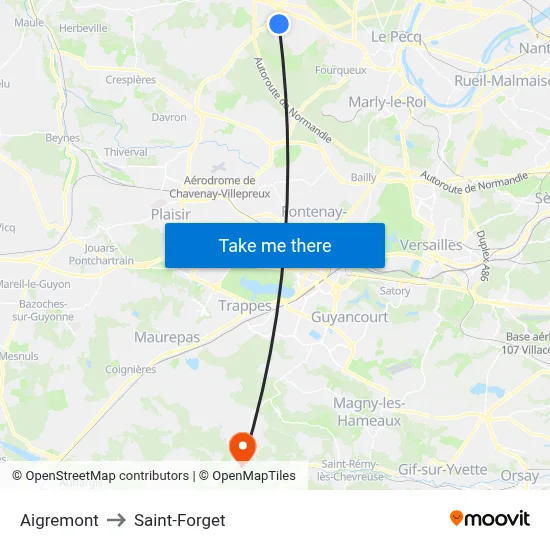 Aigremont to Saint-Forget map