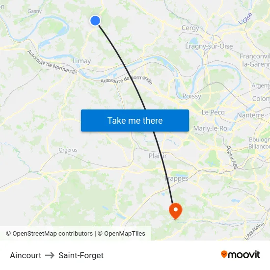 Aincourt to Saint-Forget map
