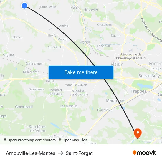 Arnouville-Les-Mantes to Saint-Forget map