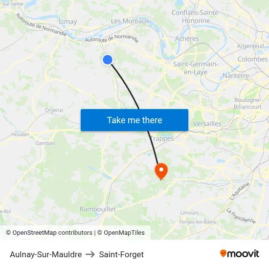 Aulnay-Sur-Mauldre to Saint-Forget map