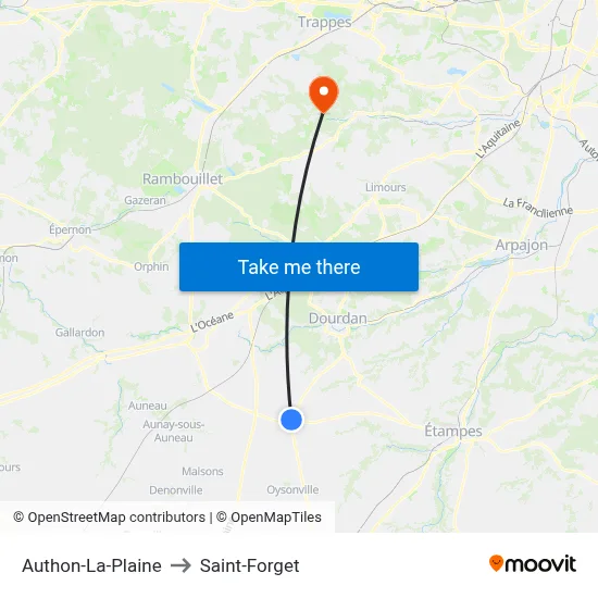 Authon-La-Plaine to Saint-Forget map