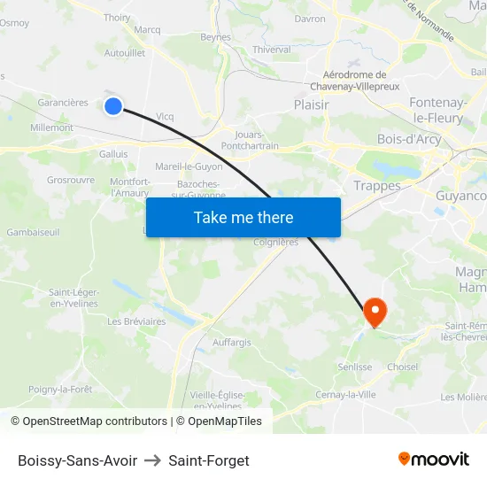 Boissy-Sans-Avoir to Saint-Forget map