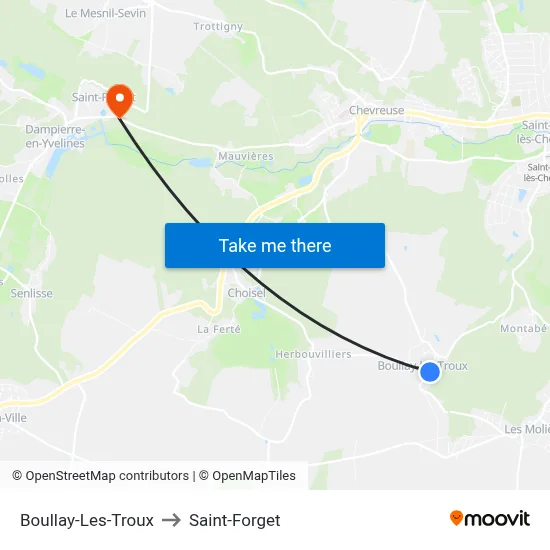 Boullay-Les-Troux to Saint-Forget map