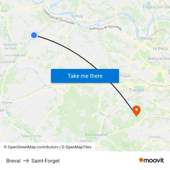 Breval to Saint-Forget map