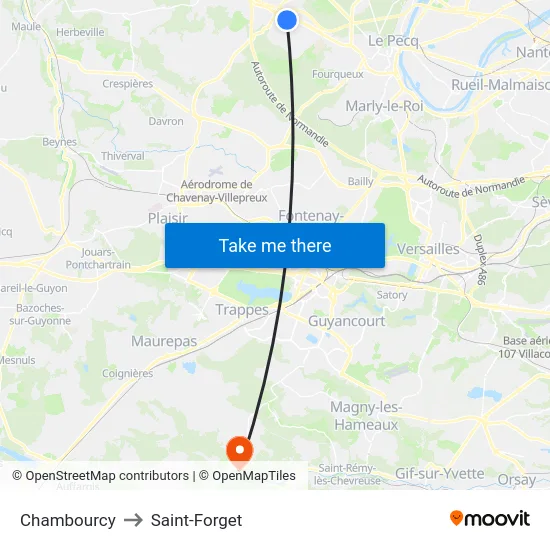 Chambourcy to Saint-Forget map