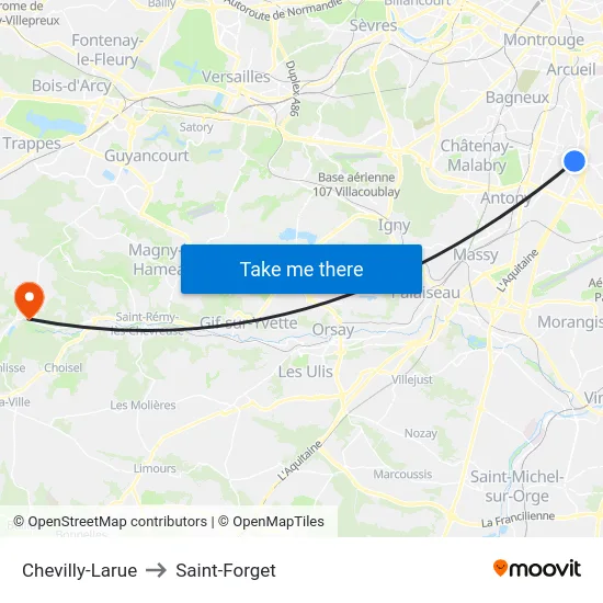 Chevilly-Larue to Saint-Forget map