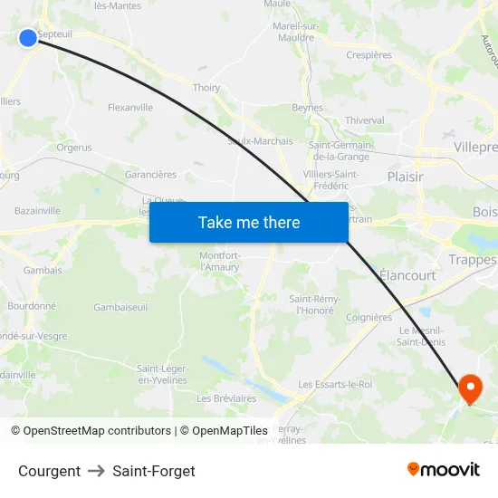 Courgent to Saint-Forget map