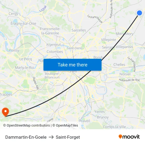 Dammartin-En-Goele to Saint-Forget map