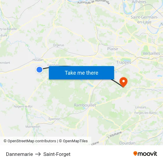 Dannemarie to Saint-Forget map