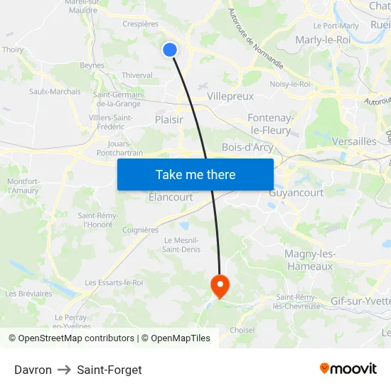 Davron to Saint-Forget map
