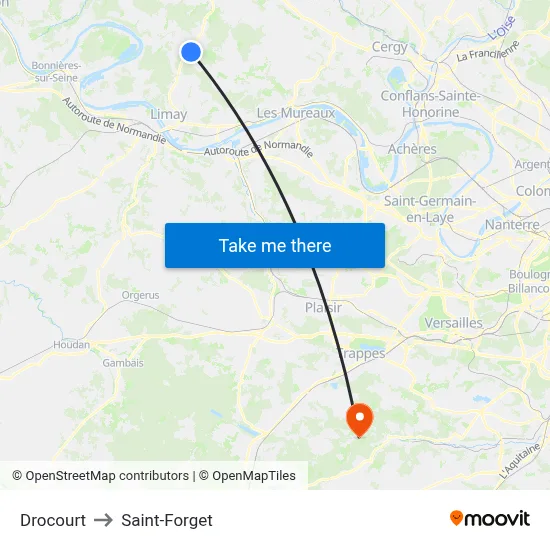 Drocourt to Saint-Forget map