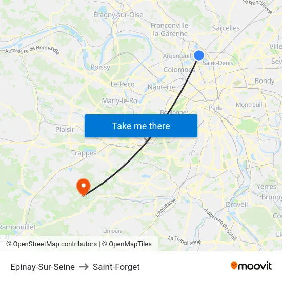 Epinay-Sur-Seine to Saint-Forget map