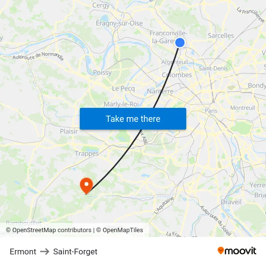 Ermont to Saint-Forget map