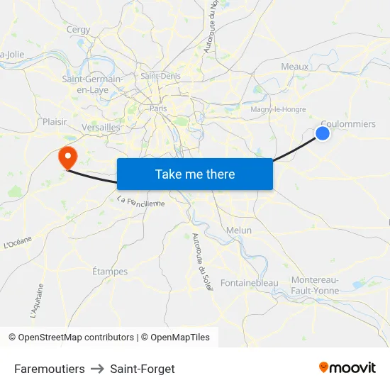 Faremoutiers to Saint-Forget map