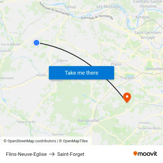 Flins-Neuve-Eglise to Saint-Forget map