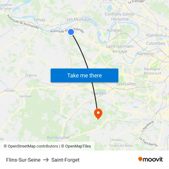 Flins-Sur-Seine to Saint-Forget map