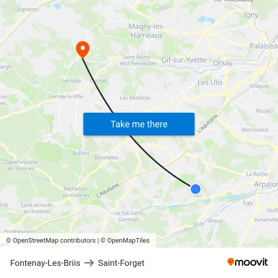 Fontenay-Les-Briis to Saint-Forget map