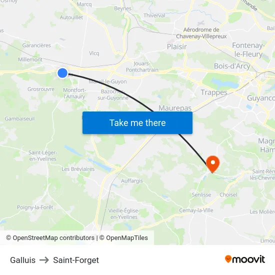 Galluis to Saint-Forget map
