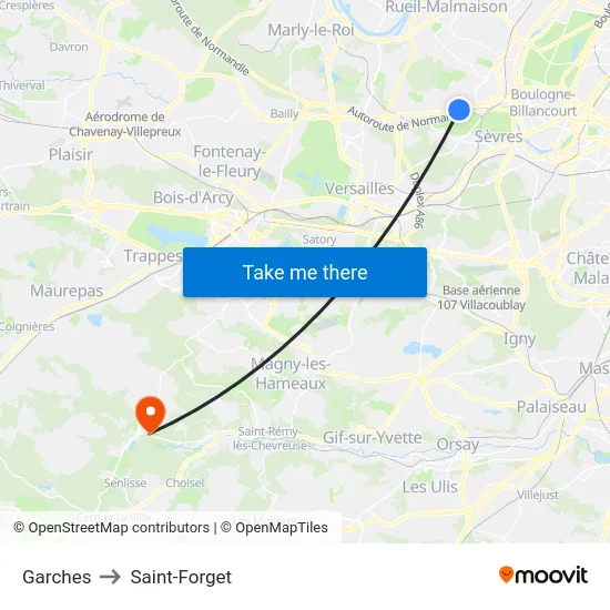 Garches to Saint-Forget map