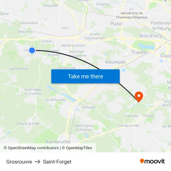 Grosrouvre to Saint-Forget map