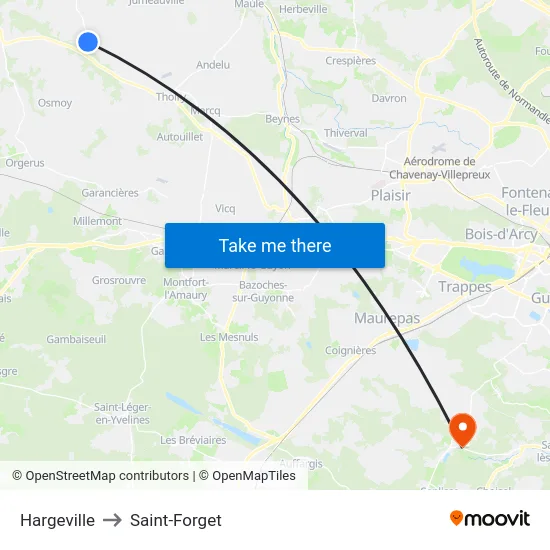 Hargeville to Saint-Forget map