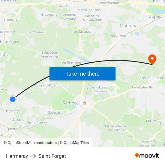 Hermeray to Saint-Forget map