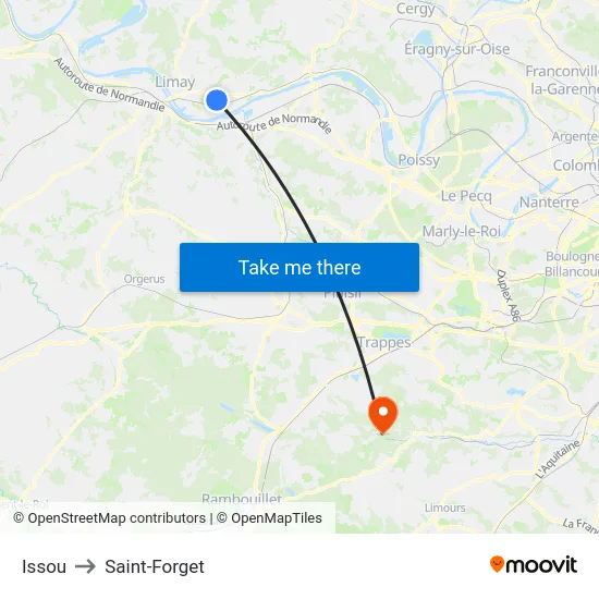 Issou to Saint-Forget map