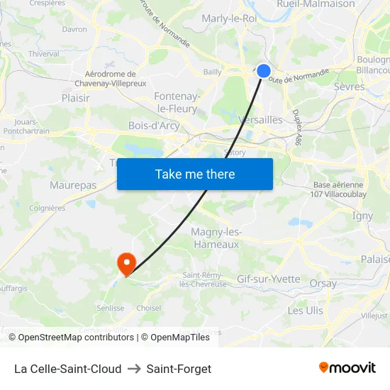 La Celle-Saint-Cloud to Saint-Forget map