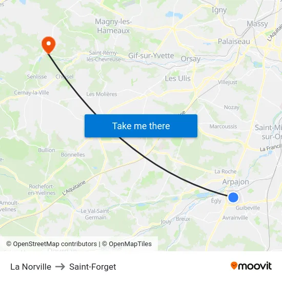 La Norville to Saint-Forget map