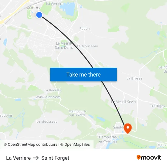 La Verriere to Saint-Forget map