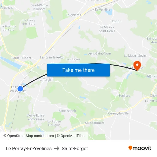 Le Perray-En-Yvelines to Saint-Forget map
