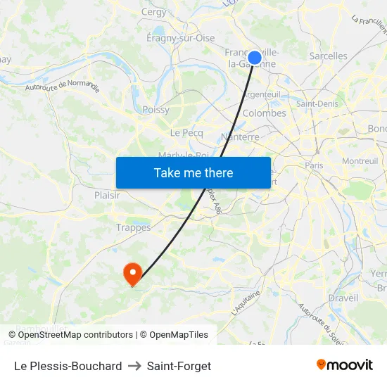Le Plessis-Bouchard to Saint-Forget map