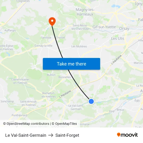 Le Val-Saint-Germain to Saint-Forget map