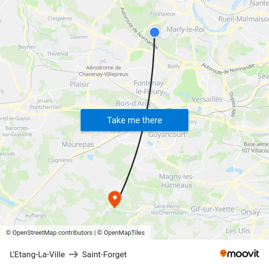 L'Etang-La-Ville to Saint-Forget map