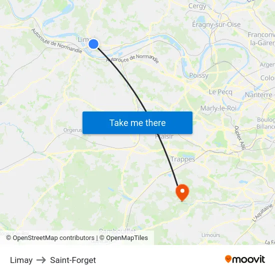 Limay to Saint-Forget map