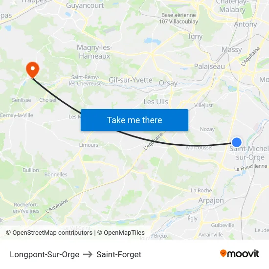 Longpont-Sur-Orge to Saint-Forget map