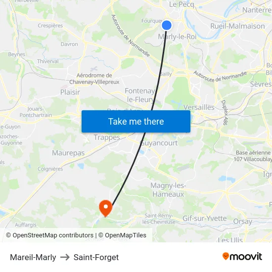 Mareil-Marly to Saint-Forget map