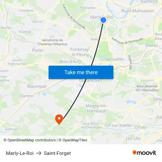 Marly-Le-Roi to Saint-Forget map
