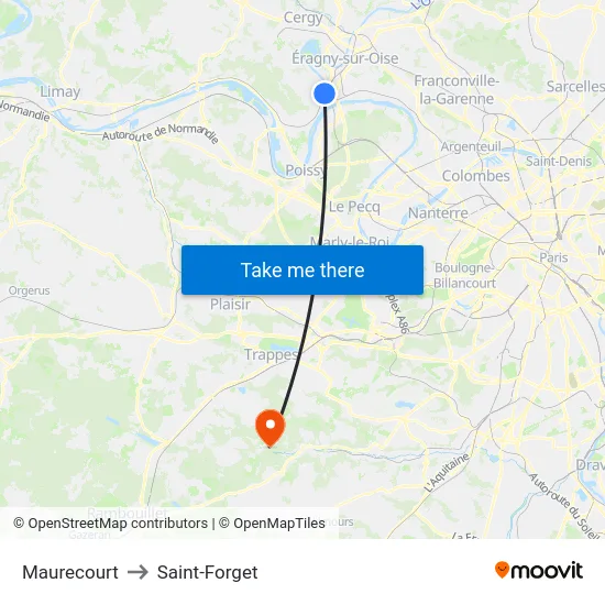 Maurecourt to Saint-Forget map