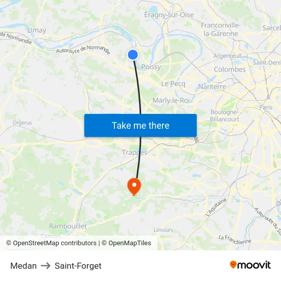 Medan to Saint-Forget map