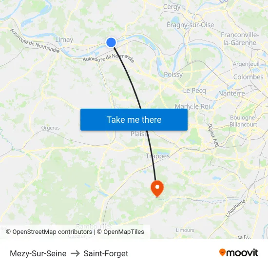 Mezy-Sur-Seine to Saint-Forget map
