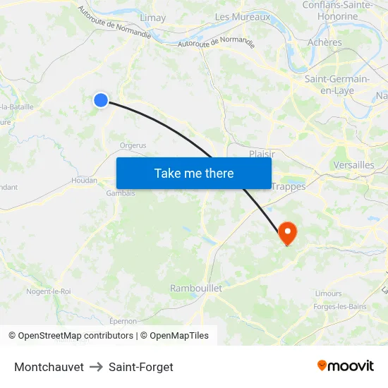 Montchauvet to Saint-Forget map