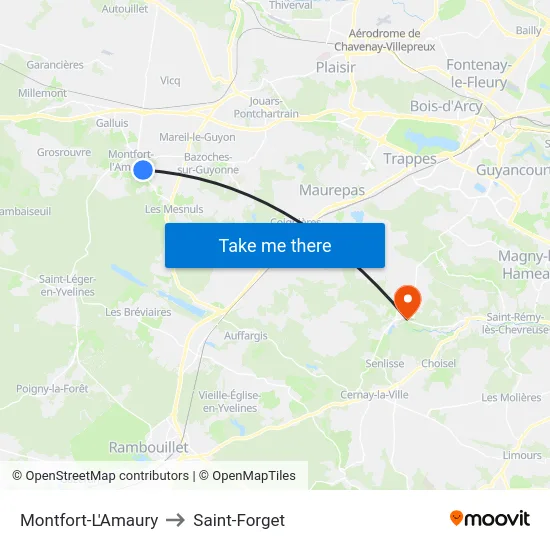 Montfort-L'Amaury to Saint-Forget map