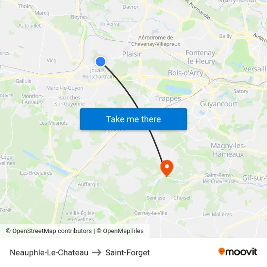 Neauphle-Le-Chateau to Saint-Forget map