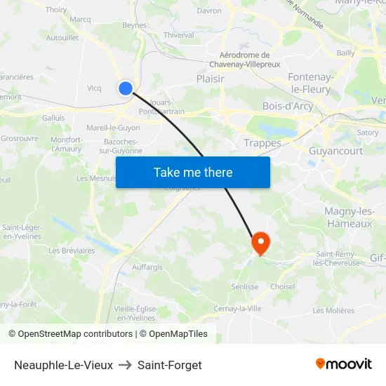 Neauphle-Le-Vieux to Saint-Forget map