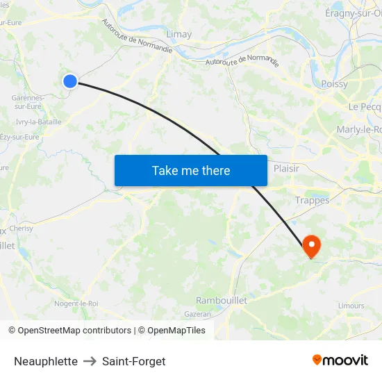 Neauphlette to Saint-Forget map