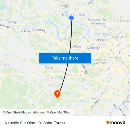 Neuville-Sur-Oise to Saint-Forget map