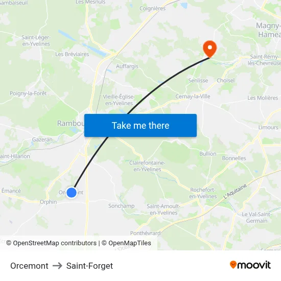 Orcemont to Saint-Forget map